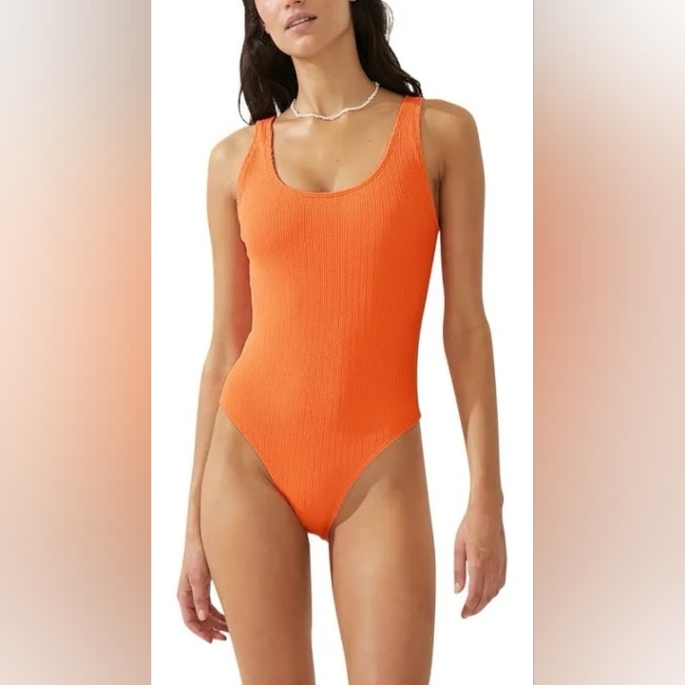 Cotton On Body Women's Low-Back Cheeky One-Piece Swimsuit Size XL Orange